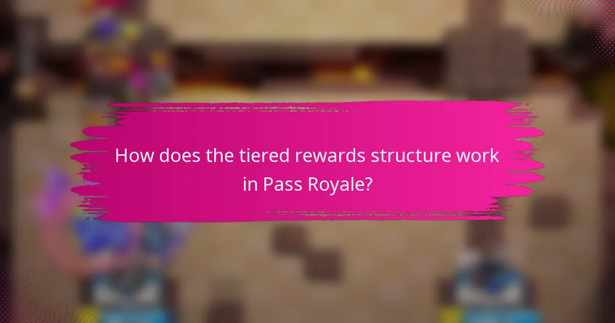 How does the tiered rewards structure work in Pass Royale?
