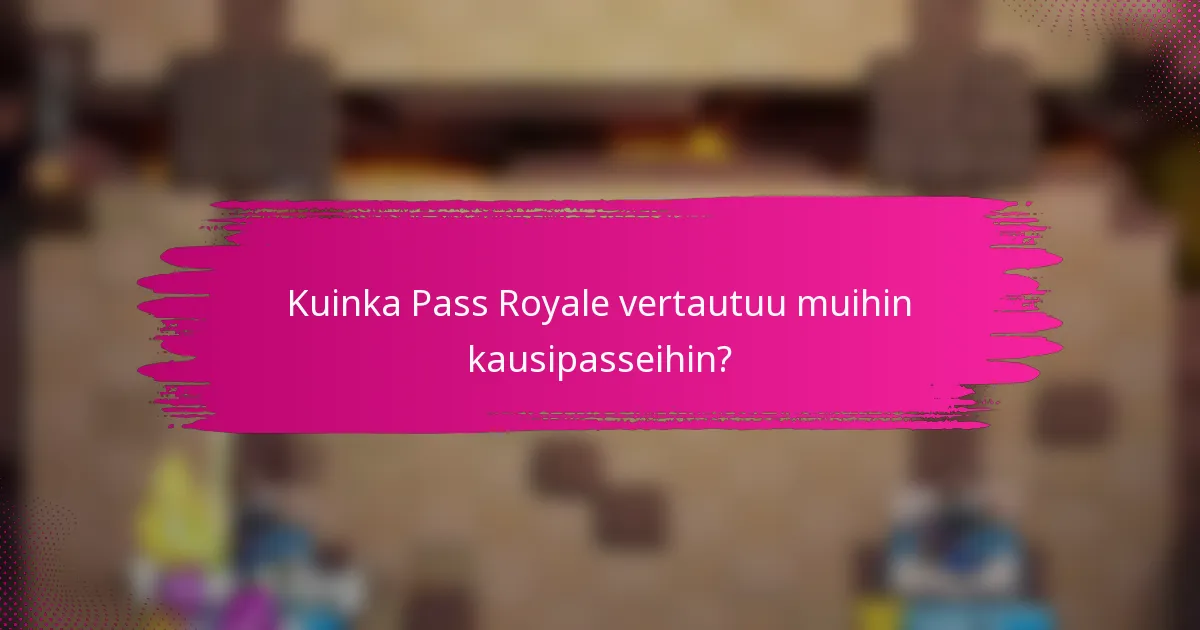 Kuinka Pass Royale vertautuu muihin kausipasseihin?